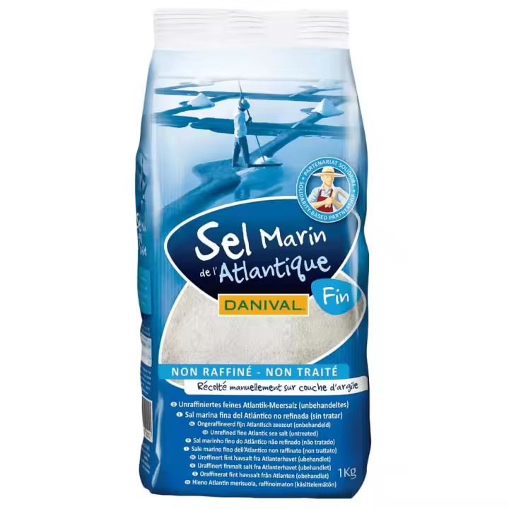 Sal marina atlántica fina no refinada Danival 1 kilo - 1
