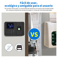 Hola led  Reloj de Control de Huellas Dactilares para, Empleados de Pequeñas Empresas con Cálculo Automático de Horas,Reloj Biométrico Independiente H1 en Máquina con 10 Tarjetas RFID Sin Costo Mensual - details 2