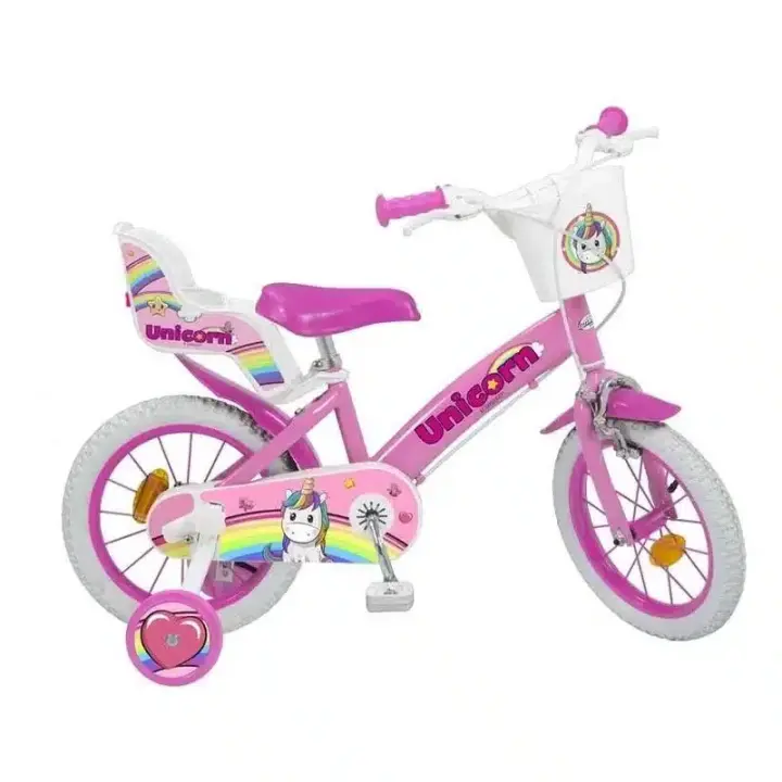 Bicicleta 12 pulgadas Unicornio rosa con porta muñecas 16029 TOIMSA - 1