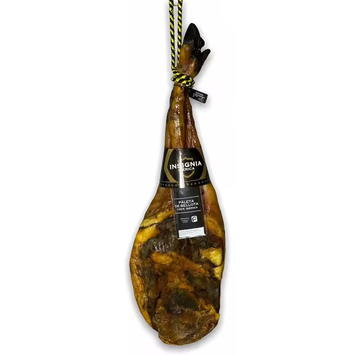 Paleta ibérica de Bellota 100 % Raza Ibérica, de "Badajoz",5 KG, Curación 100 % Natural, INSIGNIA IBÉRICA - 1