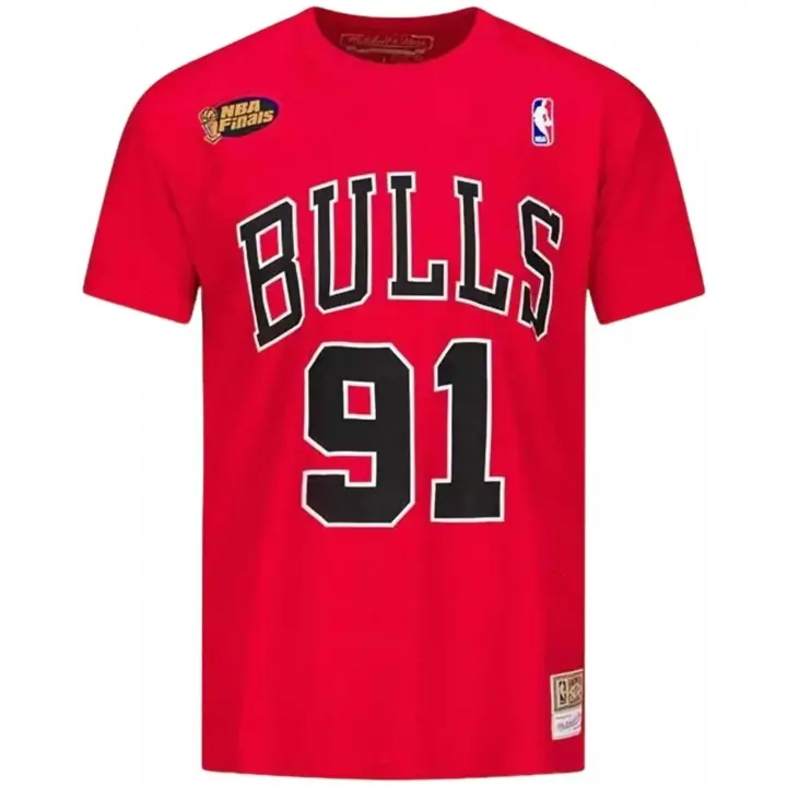 Camiseta de Manga Corta Mitchell & Ness Nba Bulls Dennis Rodman para hombre en color rojo - 1