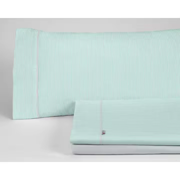 Juego de sábanas Greta color aqua - Cama de 90 (3 piezas) - 100% algodón - 200 hilos. Gramage: 125 - Fijalo - 1