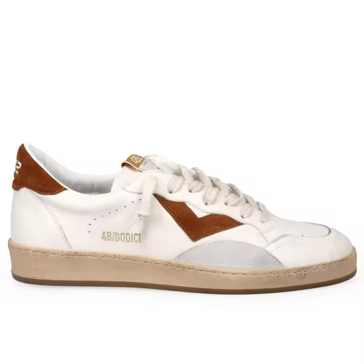 4B12 Play New Zapatillas Deportivas para hombre en Piel blanca y ante color Tostado. PLAY.NEW-U72 - 1
