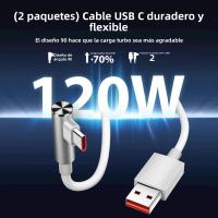 Cable De Carga Rápida Tipo C 90 Grados 6A 67W 120W Para Xiaomi 11 12 13T 14 Redmi Note 11T 12T 13 pro POCO F4 F5 X4 X5 Pack De 2 - details 1