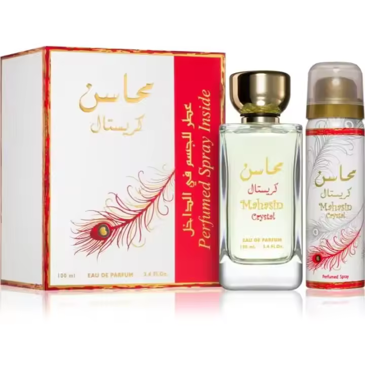 Lattafa Mahasin Crystal lote de regalo para mujer Eau de Parfum 100 ml + desodorante 50 ml ***NOVEDAD*** - 1