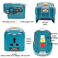 Inversor De Generador AC 220V Para Camping Con LED Adaptador De Energía Para Baterías 18V Li-ion De Makita Y DeWalt - details 2