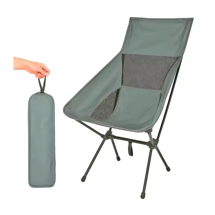 SILLA ULTRALIGERA RESPALDO ALTO DESMONTABLE GRIS - 1