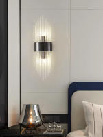 Lámpara De Pared Moderna En Oro/Black Con Cristal Y Acero Inoxidable LED Para Sala De Estar Dormitorio Fondo De Camilla Decoración De Pared - details 3