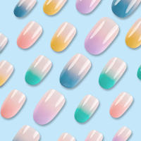 Kit De Uñas Postizas De Presión Para Mujeres Y Niñas 24 Piezas Juego De Uñas Postizas Cortas Cuadradas Con Diseño De Flores Geométricas Y Brillo Moda Oficina - details 36
