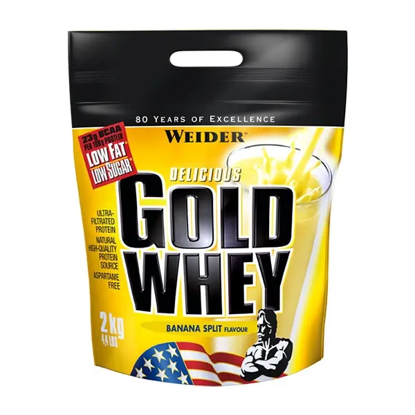 Weider Gold Whey 500 gr - Proteína de alta calidad - Sabor plátano - 1