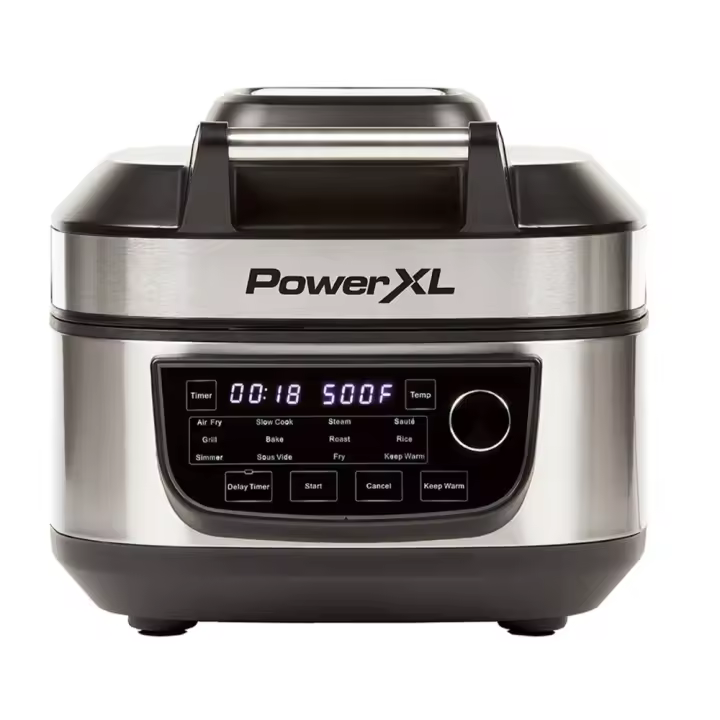 Freidora de aire con parrilla PowerXL Grill Air Fry, olla programable 5,67 L, 12 funciones, 1500W, apta para lavavajillas - 1