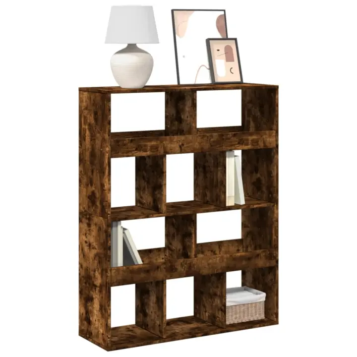 vidaXL Estantería de madera de ingeniería 100x33x125,5 cm en color Marrón roble/Roble ahumado/Negro y más | almacenamiento funcional diseño moderno para baño dormitorio sala - 1