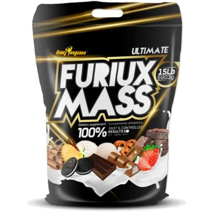 Bigman Furiux Mass 6,8 Kg - Ganador de Masa Muscular con Proteína de Suero de Leche y Hidratos de Carbono Avanzados - 1
