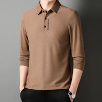 Camisa Polo Para Hombre Casual Larga Transpirable Cómoda Versátil De Color Sólido Con Insignia Moda Negocios Top Regular - details 18