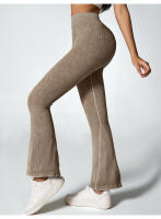 Leotardas De Yoga Para Mujer Con Cintura Alta Flares Secado Rápido Pantalones Deportivos De Pierna Ancha Para Ejercicio Pilates Gimnasio - details 11