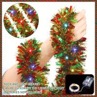 Guirnalda De Tinsel Navideña Metálica Brillante Con Luces LED Para Adornar Árbol De Navidad Decoración Gruesa Para El Hogar - details 2
