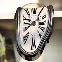 Reloj de pared distorsionado, decoración del Hogar, oficina, Gift (Plata) - details 0