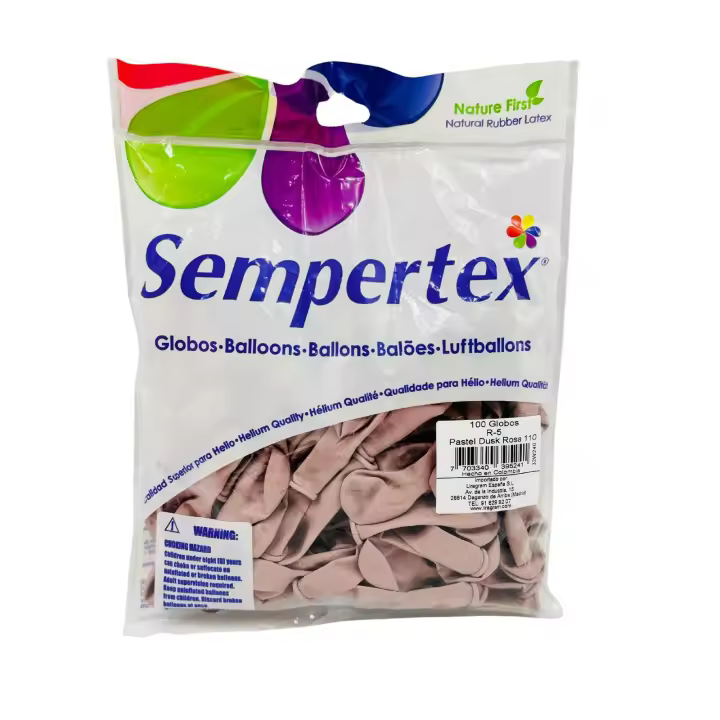 Globos De Látex, En Color Pastel Dusk Rosa Palo. R5/12.5 Cms. Bolsa De 100 Uds. #Sempertex #Globos Profesionales - 1