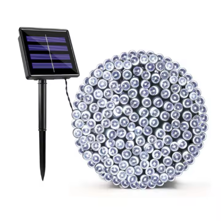 Luces De Cadena Solar Para Exterior Impermeables Luces De Hadas LED Con 8 Modos Para Decoraciones De Jardín Patio Bodas - 1