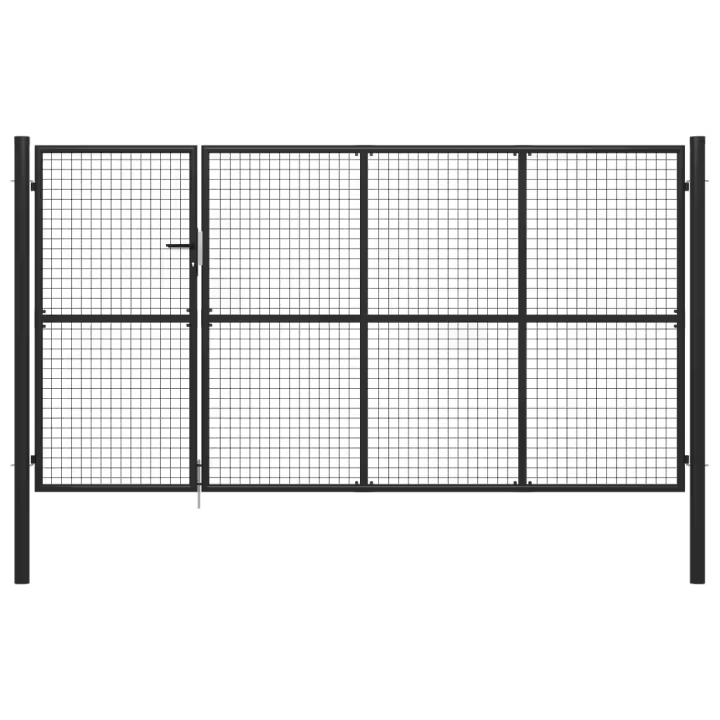 vidaXL Puerta de jardín de acero gris antracita 350x150 cm - 1