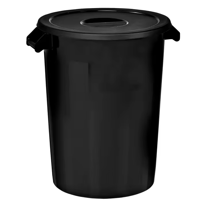 Denox Cubo Industrial 100 Litros Negro con Asas Ergonómicas y Base Encajable - 1