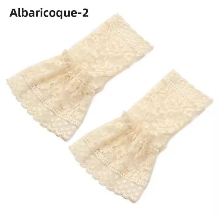 Pareja De Falsas Mangas Decorativas Con Volantes Para Primavera Y Otoño Codo De Ruffle Mangas Universales Para Decorar Suéteres Unisex - 1