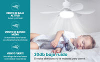 Ventilador de Techo con Luz y Mando a Distancia, Silencioso, 6 Aspas, Dormitorio y Salón - details 2