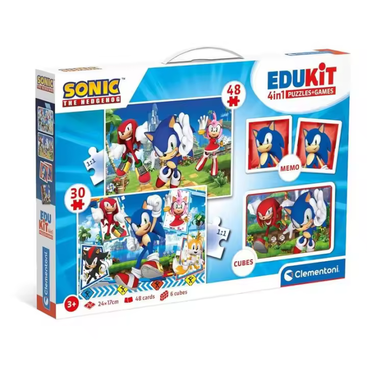 Sonic edukit 4 en 1 puzzle y juego para niños de Clementoni 18318 - 1