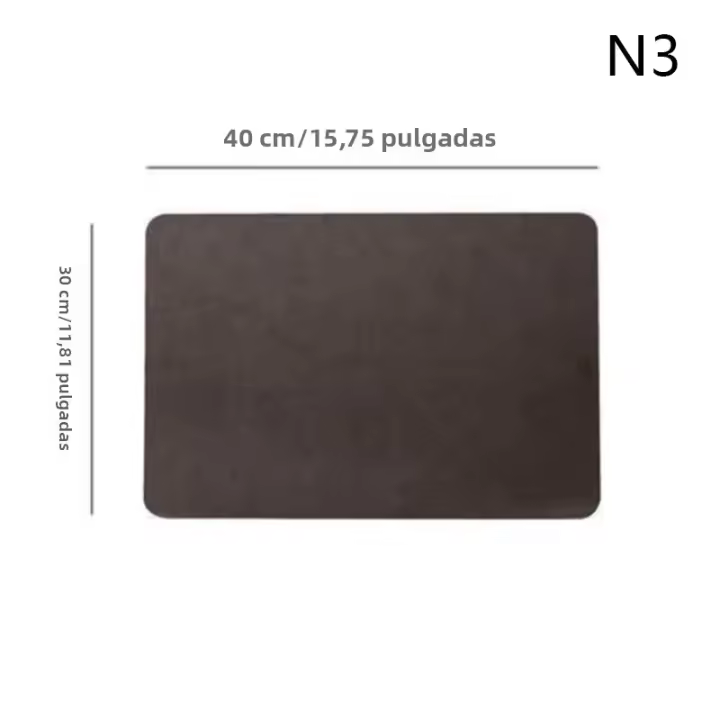 1pcs Matriz De Mesa De Cuero Sólido De Lujo Color Café Resistente Al Agua Aceite Y Calor Para Decoración De Mesa Y Protección De Platos Tazas - 1