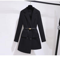 Nueva Sastrería Blazer Negra Para Mujer Oficina Primavera Otoño Traje Elegante Cintura Ajustada Doble Botón Moda Trabajo - details 6