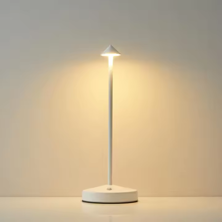 Lámparas de Mesa inalámtricos, lámpara LED recargable, lámpara de escritorio portátil con catería, Luz Nocturna regulable de 2 niveles de Brillo para habitación Blanca - 1