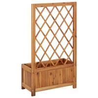 vidaXL Arriate de jardín con enrejado madera de acacia - details 3