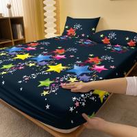 Sábana Matte Con Patrones Dispersos De Estrellas Coloridas Colcha De Cama Para Dormitorio Hecha De Poliéster 100% - details 2