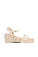 Lyla Wang sandalias doradas con cuña de esparto diseño trenzado y elegante cierre perfectas para el verano - details 18