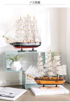Modelo De Barco De Madera Sólida De Lujo Y Creativo Adorno Retro Para El Hogar Decoración De Arte Hecho a Mano Figura De Madera Para Decoración Del Hogar - details 6