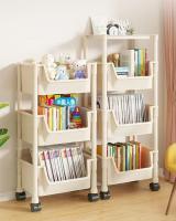Estante De Libros Móvil Con Ruedas Estante De Almacenamiento Móvil Para Escritorio Biblioteca Dormitorio Estudio Estilo Moderno Minimalista - details 0
