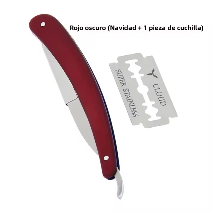 Afeitadora Manual Meisha De Acero Inoxidable Cuchilla Plegable Para Rostro Y Cuerpo Corte De Barba Barbero Cuchillo Con Hoja C0006A Para Hombres - 1