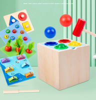 Juguete Montessori De Madera Kit De Juego Para Desarrollo Temprano En Edad De 3-6 Años Sorteo De Formas Y Caída De Bolas Caja De Permanencia De Objetos Con Monedas Y Zanahorias Para Niños Pequeños - details 3