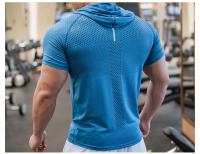 Sudadera De Carrera Para hombreQuick Drying Muscle Shirt Con Capucha Corta Para Gimnasio Y Entrenamiento Deportivo - details 11