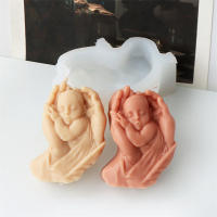 Molde De Velas De Silicona 3D Bebé Durmiendo En Mano Para DIY Agradecimiento Regalo Para Padres Decoración De Hogar Resina Gypsum - details 6