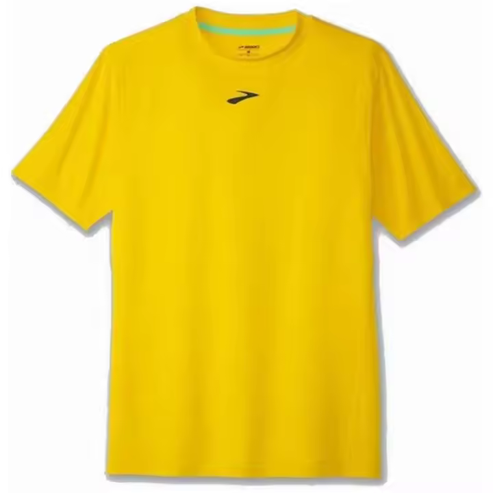 Camiseta de Manga Corta Brooks High Point para unisex en color amarillo - 1