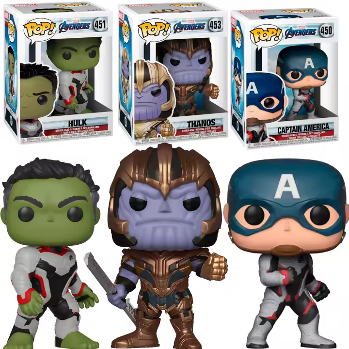 Funko Pack 3 Funkos Thanos Capitan America América Hulk  nanotraje nano suit nanosuit Iron Man Endgame Avengers Vengadores  Marvel Funko  450 451 453 - 1