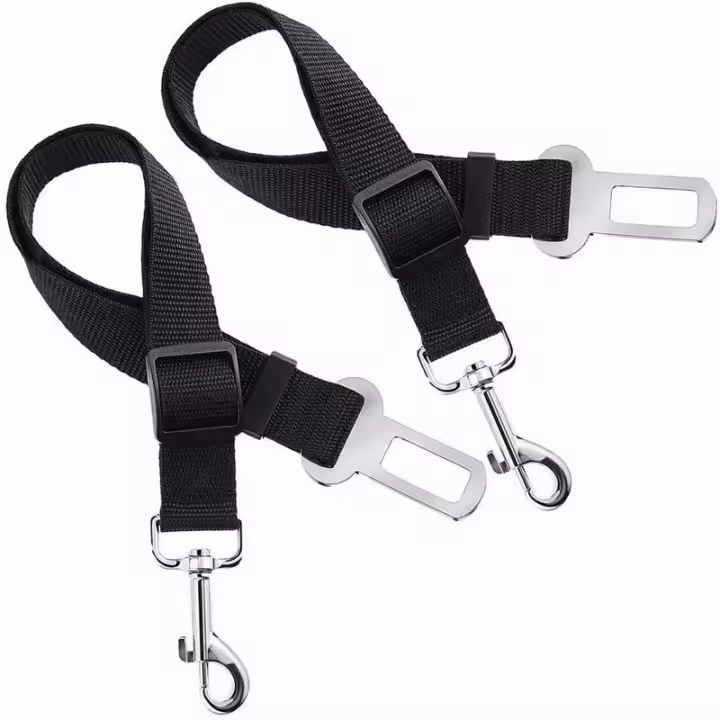 Arnés de Sujeción Ajustable de Nailon Negro para Perros - Pack de 2 - 1