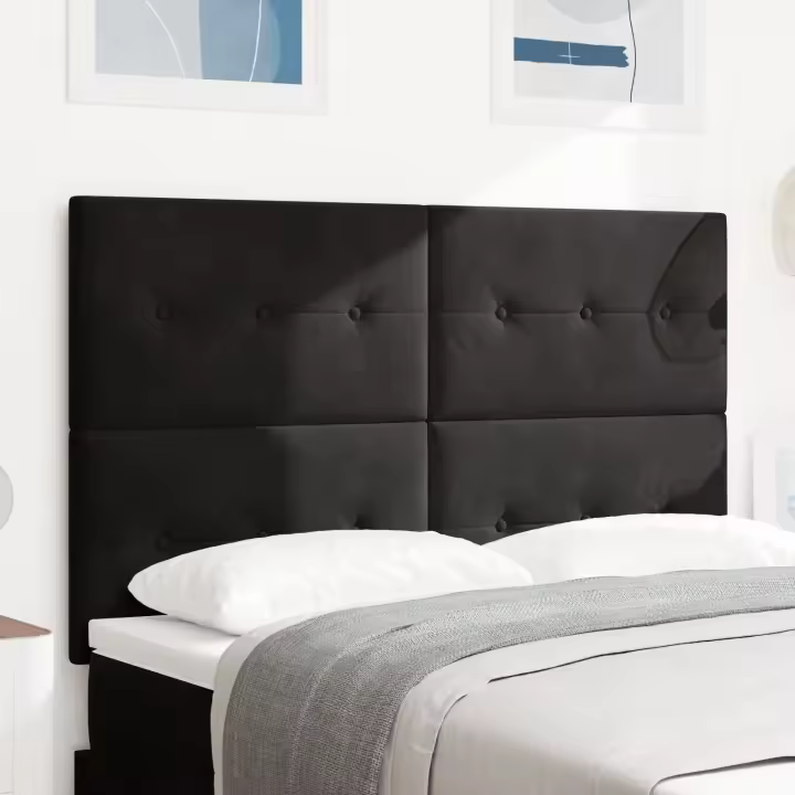 Cabecero vidaXL acolchado negro 160 cm de terciopelo - 1