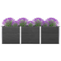vidaXL Arriate de jardín WPC gris  Dimensiones 200 x 50 x 54 cm,  200 x 50 x 91 cm,  200 x 100 x 54 cm y mas - details 1