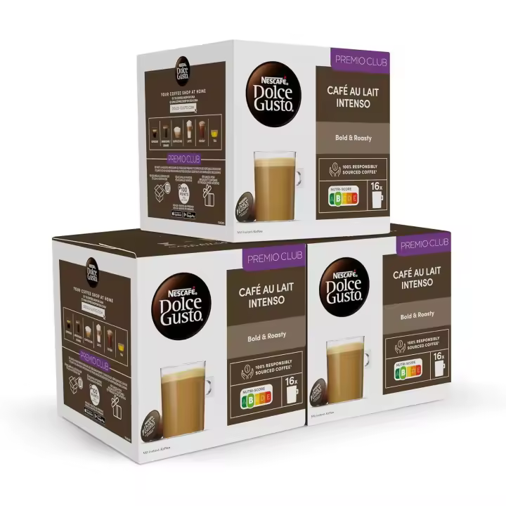 NESCAFÉ Dolce Gusto Café con Leche intenso, 48 cápsulas, Intensidad 9 ( pack 3 x 16) - 1