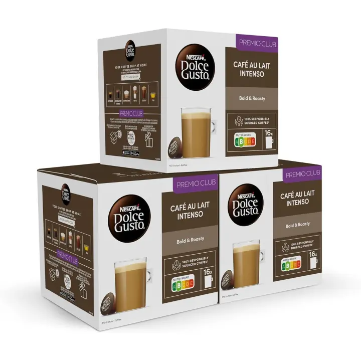 NESCAFÉ Dolce Gusto Café con Leche intenso, 48 cápsulas, Intensidad 9 ( pack 3 x 16) - 1