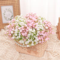 Arreglo De Flores Artificiales Gypsophila Para Boda Decoración De Mesa Con Lazo De Novia En Vaso De Plástico Adecuado Para Fiestas Y Decoración Del Hogar - details 0