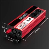 Inversor de corriente de 4000W y 3000W, transformador de CC de 12V a ca de 220V y 230V con 4 puertos USB de carga de la UE con pantalla LED para teléfono RV y coche,CA 220 V ±10% - details 6