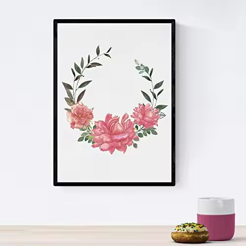 Nacnic Póster De Coronas Florales - Lámina Corona Floral Rosas - Diseños De Flores - Decoración De Plantas Y Naturaleza - 1